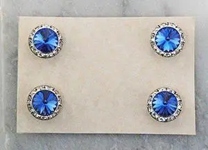 Finishing Touch Magnetic Tack Pin - Blue Sapphire Stone - Silver Finish Finishing Touch Magnetic Tack Pin - Blue Sapphire Stone - Silver Finish