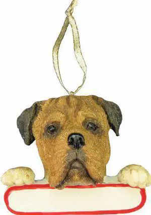 Bullmastiff Ornament "Santa's Pals" With Personalizable Name Plate Bullmastiff Ornament "Santa's Pals" With Personalizable Name Plate