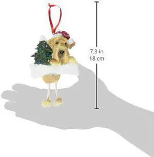 Airedale Terrier Ornament "Dangling Legs" Hand Painted and Easily Personalized Airedale Terrier Ornament "Dangling Legs" Hand Painted and Easily Personalized
