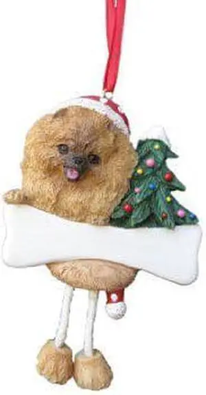 Pomeranian Ornament with "Dangling Legs" Hand Painted and Easily Personalized Pomeranian Ornament with "Dangling Legs" Hand Painted and Easily Personalized