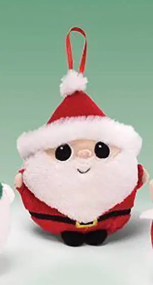Gund Jeepers Peepers Plush Stuffed Animal Ornament - Santa, 4" Gund Jeepers Peepers Plush Stuffed Animal Ornament - Santa, 4"