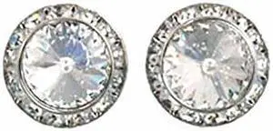Finishing Touch Extra Large Crystal Stone Show Earrings - Clear - Silver Finish Finishing Touch Extra Large Crystal Stone Show Earrings - Clear - Silver Finish