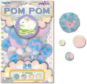 Bunny Colors Blue and Pink Pom Pom Craft Kit by eeBoo Bunny Colors Blue and Pink Pom Pom Craft Kit by eeBoo