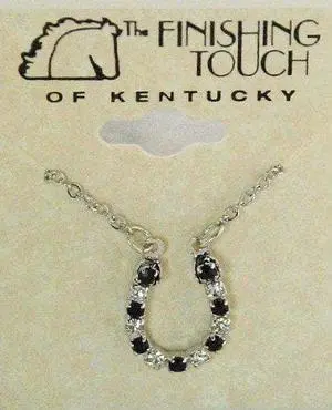 Finishing Touch Jet/Crystal Horseshoe Necklace - Silver Finish Finishing Touch Jet/Crystal Horseshoe Necklace - Silver Finish