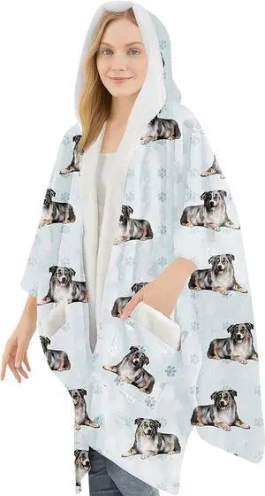 E&S Pets Snuggs Blanket Hoodie for Women Soft Fleece Wrap, Schnauzer E&S Pets Snuggs Blanket Hoodie for Women Soft Fleece Wrap, Schnauzer