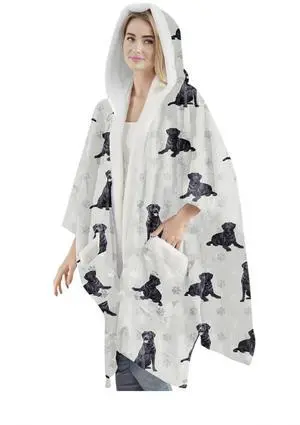 E&S Pets Snuggs Blanket Hoodie for Women Soft Fleece Wrap, Black Labrador E&S Pets Snuggs Blanket Hoodie for Women Soft Fleece Wrap, Black Labrador