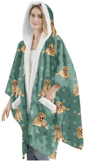 E&S Pets Snuggs Blanket Hoodie for Women Soft Fleece Wrap, Golden Retriever E&S Pets Snuggs Blanket Hoodie for Women Soft Fleece Wrap, Golden Retriever