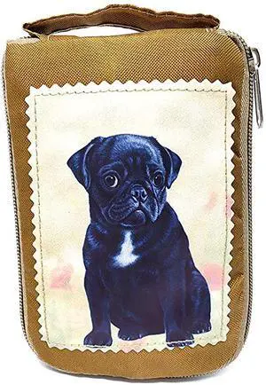 Black Pug Foldable Tote Bag - Waterproof - Zipper Market Tote Black Pug Foldable Tote Bag - Waterproof - Zipper Market Tote