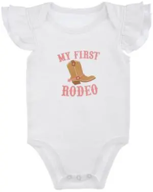 Ganz Baby Girl Rodeo Diaper Shirt Onesie with Ruffles 3-6 mo. - My First Rodeo Ganz Baby Girl Rodeo Diaper Shirt Onesie with Ruffles 3-6 mo. - My First Rodeo