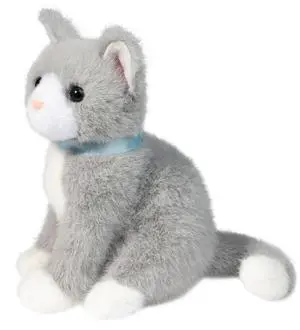Douglas Toys Mini Gray Cat Plush Stuffed Animal Toy, 6" Douglas Toys Mini Gray Cat Plush Stuffed Animal Toy, 6"