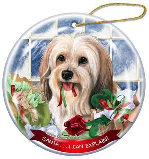 Cream Tibetan Terrier Dog Porcelain Ornament Pet Gift 'Santa.. I Can Explain!' Cream Tibetan Terrier Dog Porcelain Ornament Pet Gift 'Santa.. I Can Explain!'