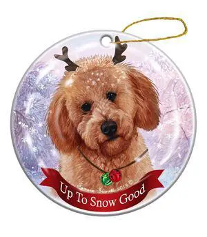 Holiday Pet Gifts Labradoodle Red Dog Porcelain Christmas Ornament Holiday Pet Gifts Labradoodle Red Dog Porcelain Christmas Ornament