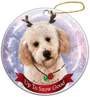 Holiday Pet Gifts Yellow Labradoodle Dog Porcelain Christmas Ornament Holiday Pet Gifts Yellow Labradoodle Dog Porcelain Christmas Ornament
