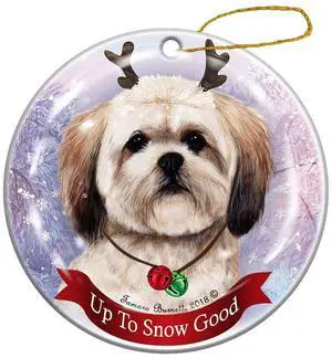 Holiday Pet Gifts Lhasa Apso Dog Porcelain Christmas Ornament Holiday Pet Gifts Lhasa Apso Dog Porcelain Christmas Ornament