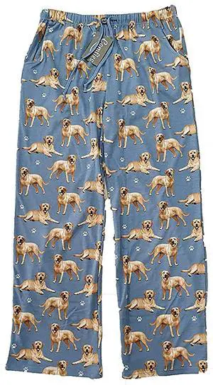 Yellow Labrador Retriever Unisex Lightweight Cotton Blend Pajama Bottoms- Medium Yellow Labrador Retriever Unisex Lightweight Cotton Blend Pajama Bottoms- Medium