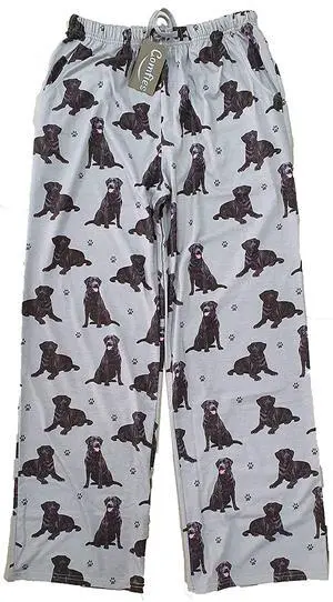 Black Labrador Retriever Unisex Lightweight Cotton Blend Pajama Bottoms- Large Black Labrador Retriever Unisex Lightweight Cotton Blend Pajama Bottoms- Large