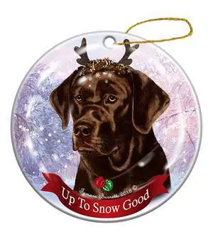 Holiday Pet Gifts English Chocolate Lab Dog Porcelain Christmas Ornament Holiday Pet Gifts English Chocolate Lab Dog Porcelain Christmas Ornament