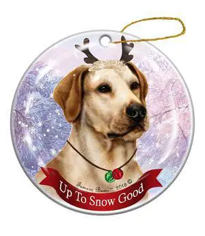 Holiday Pet Gifts American Yellow Lab Dog Porcelain Christmas Ornament Holiday Pet Gifts American Yellow Lab Dog Porcelain Christmas Ornament