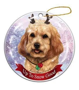 Holiday Pet Gifts Blonde Cockapoo Dog Porcelain Christmas Ornament Holiday Pet Gifts Blonde Cockapoo Dog Porcelain Christmas Ornament