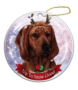 Holiday Pet Gifts Redbone Coonhound Dog Porcelain Christmas Ornament Holiday Pet Gifts Redbone Coonhound Dog Porcelain Christmas Ornament