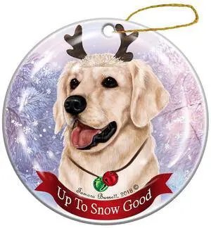Holiday Pet Gifts Golden Retriever White Dog Porcelain Christmas Ornament Holiday Pet Gifts Golden Retriever White Dog Porcelain Christmas Ornament