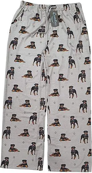 Rottweiler Unisex Lightweight Cotton Blend Pajama Bottoms- Large Rottweiler Unisex Lightweight Cotton Blend Pajama Bottoms- Large