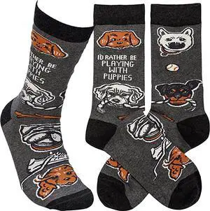 Primitives by Kathy 113094 I'd Rather Be Playing with Puppies Socks Primitives by Kathy 113094 I'd Rather Be Playing with Puppies Socks