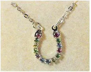 Finishing Touch Horseshoe Pastel Rhinestone Necklace Finishing Touch Horseshoe Pastel Rhinestone Necklace