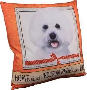 E&S Pets Large Dog Design Throw Pillow 16 x 16 inches - Bichon Frise E&S Pets Large Dog Design Throw Pillow 16 x 16 inches - Bichon Frise