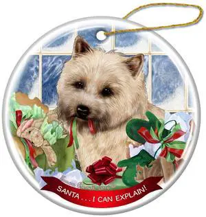 Cream Cairn Terrier Dog Porcelain Ornament Pet Gift Santa I Can Explain! Cream Cairn Terrier Dog Porcelain Ornament Pet Gift Santa I Can Explain!
