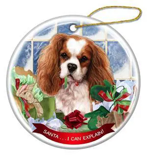 Blenheim Cavalier King Charles Dog Porcelain Hanging Ornament Pet Gift Blenheim Cavalier King Charles Dog Porcelain Hanging Ornament Pet Gift