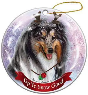 Holiday Pet Gifts Collie Blue Merle Dog Porcelain Christmas Ornament Holiday Pet Gifts Collie Blue Merle Dog Porcelain Christmas Ornament