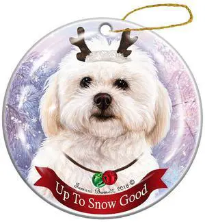 Holiday Pet Gifts Shihpoo Dog Porcelain Christmas Ornament Holiday Pet Gifts Shihpoo Dog Porcelain Christmas Ornament