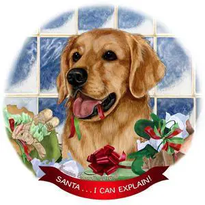 Golden Retriever Porcelain Hanging Ornament Pet Gift Santa I Can Explain! Golden Retriever Porcelain Hanging Ornament Pet Gift Santa I Can Explain!