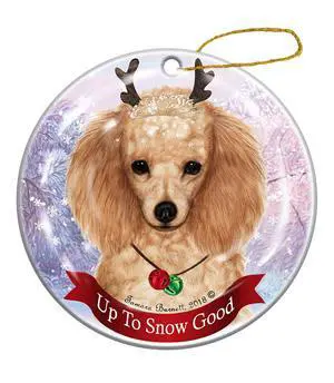 Holiday Pet Gifts Apricot Poodle Dog Porcelain Christmas Ornament Holiday Pet Gifts Apricot Poodle Dog Porcelain Christmas Ornament
