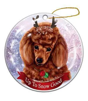 Holiday Pet Gifts Poodle Red Dog Porcelain Christmas Ornament Holiday Pet Gifts Poodle Red Dog Porcelain Christmas Ornament