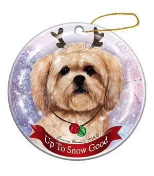 Holiday Pet Gifts Lhasa Apso White Dog Porcelain Christmas Ornament Holiday Pet Gifts Lhasa Apso White Dog Porcelain Christmas Ornament