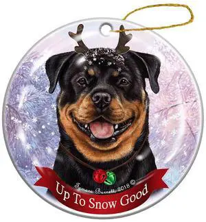 Holiday Pet Gifts Rottweiler Dog Porcelain Christmas Ornament Holiday Pet Gifts Rottweiler Dog Porcelain Christmas Ornament