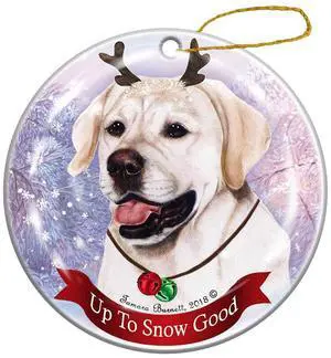 Holiday Pet Gifts English White Lab Dog Porcelain Christmas Ornament Holiday Pet Gifts English White Lab Dog Porcelain Christmas Ornament