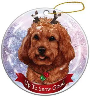 Holiday Pet Gifts Cockapoo Red Dog Porcelain Christmas Ornament Holiday Pet Gifts Cockapoo Red Dog Porcelain Christmas Ornament