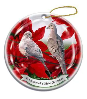 Holiday Pet Gifts Mourning Doves Bird Porcelain Christmas Ornament Holiday Pet Gifts Mourning Doves Bird Porcelain Christmas Ornament