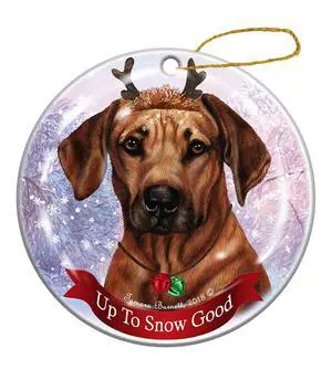 Holiday Pet Gifts Rhodesian Ridgeback Dog Porcelain Christmas Ornament Holiday Pet Gifts Rhodesian Ridgeback Dog Porcelain Christmas Ornament