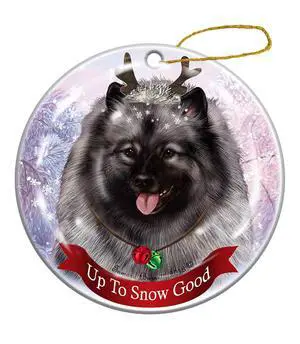 Holiday Pet Gifts Keeshond Dog Porcelain Christmas Ornament Holiday Pet Gifts Keeshond Dog Porcelain Christmas Ornament