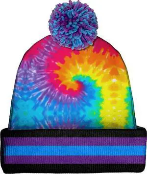 Spoontiques Winter Beanie Hat, Polyester, One Size Fits Most - Bright Tie Dye Spoontiques Winter Beanie Hat, Polyester, One Size Fits Most - Bright Tie Dye