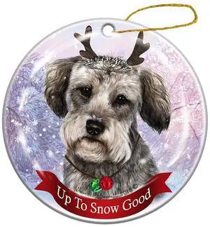 Holiday Pet Gifts Schnoodle Dog Porcelain Christmas Ornament Holiday Pet Gifts Schnoodle Dog Porcelain Christmas Ornament