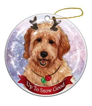 Holiday Pet Gifts Goldendoodle Red Dog Porcelain Christmas Ornament Holiday Pet Gifts Goldendoodle Red Dog Porcelain Christmas Ornament