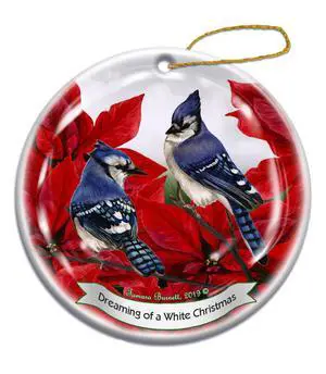 Holiday Pet Gifts Eastern Blue Jay Bird Porcelain Christmas Ornament Holiday Pet Gifts Eastern Blue Jay Bird Porcelain Christmas Ornament
