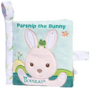 Douglas Toys Parsnip Pink Bunny Soft Activity Book, 6" Square Douglas Toys Parsnip Pink Bunny Soft Activity Book, 6" Square