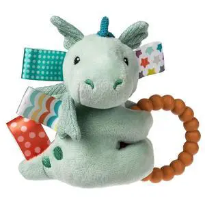 Taggies Soft Baby Rattle with Teether Ring and Sensory Tags, 6", Drax Dragon Taggies Soft Baby Rattle with Teether Ring and Sensory Tags, 6", Drax Dragon