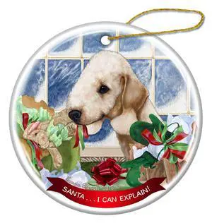 Bedlington Terrier Sandy Dog Porcelain Ornament Pet Santa I Can Explain! Bedlington Terrier Sandy Dog Porcelain Ornament Pet Santa I Can Explain!